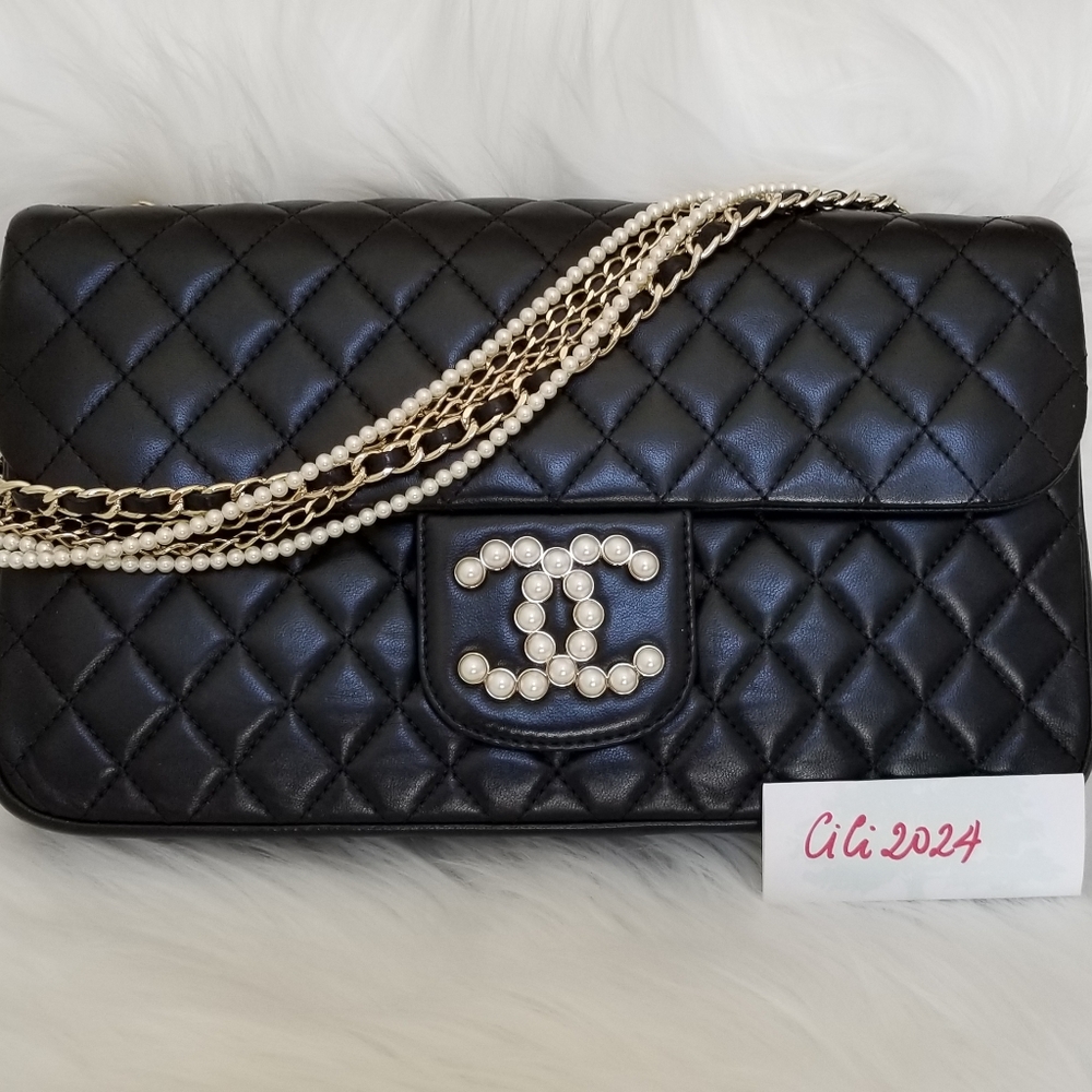 Limited Ed Chanel Lambskin Westminster Pearl Black